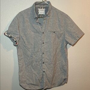 Denim & Flower Gray Casual Button-Down Shirt